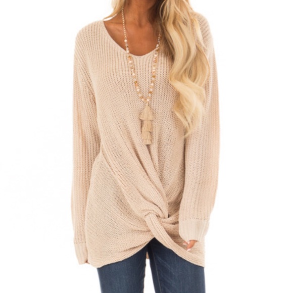 Long Sleeve Sweater Front Twist - Picture 6 of 8